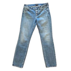 Silver Jeans 31x31 Fits 32x31 Button Fly Most Wanted Straight Leg Med Wash Denim
